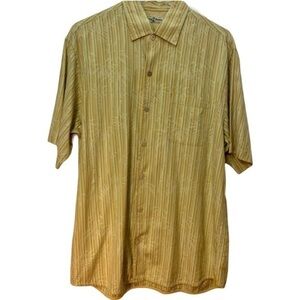 Tommy Bahama Short Sleeve Silk Blend Short Sleeve Button Front Palm Tree Shirt